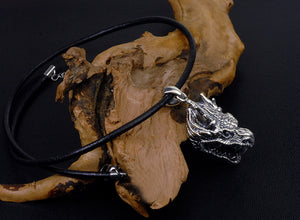 Men's fashion sterling silver dragon pendant & necklace - MOWTE