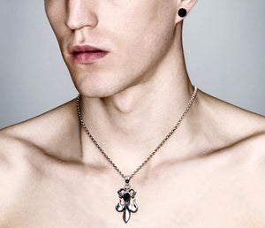 Men's fashion sterling silver pendant & necklace - MOWTE