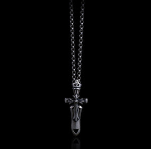 Men's fashion sterling silver sword pendant & necklace - MOWTE