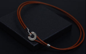 Men's fashion sheepskin titanium steel layers bracelet - MOWTE