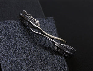 Men's fashion titanium steel angel wings bangle bracelet - MOWTE