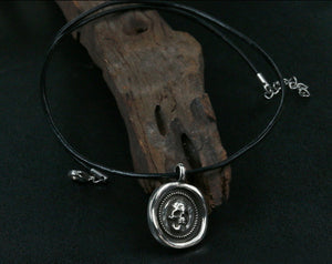 Men's sterling silver skull pendant & necklace - MOWTE