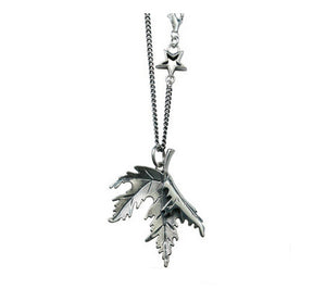Men's fashion sterling silver leaf sweater chain - MOWTE