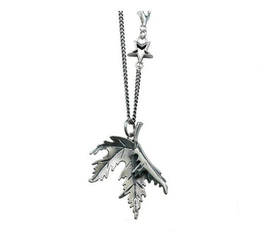 Men's fashion sterling silver leaf sweater chain