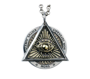 Men's fashion sterling silver All-seeing Eye pendant necklace - MOWTE
