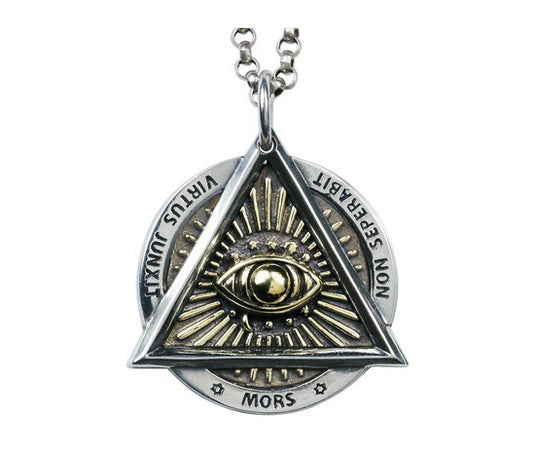 Men's fashion sterling silver All-seeing Eye pendant necklace
