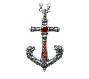 Men's unique sterling silver anchor pendant & necklace - MOWTE