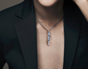 Men's fashion sterling silver anchor pendant & necklace - MOWTE