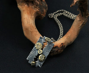 Fashion sterling silver blade pendant & necklace - MOWTE