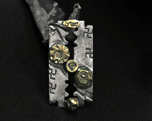 Fashion sterling silver blade pendant & necklace - MOWTE