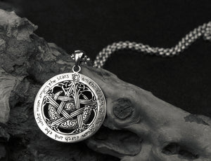 Men's vintage sterling silver pendant & necklace - MOWTE