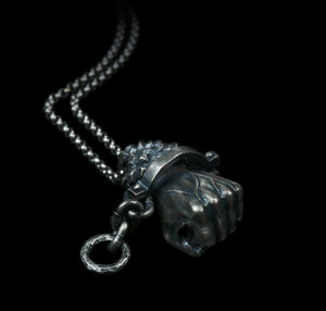 Men's fashion sterling silver fist pendant & necklace - MOWTE