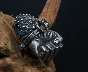 Men's fashion sterling silver fist pendant & necklace - MOWTE