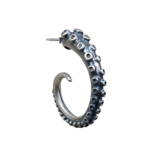 Men's fashion octopus tentacles silver ear stud - MOWTE