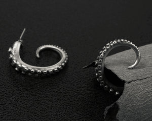 Men's fashion octopus tentacles silver ear stud - MOWTE