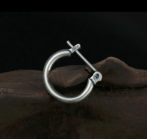 Men's fashion simple ring silver ear stud - MOWTE