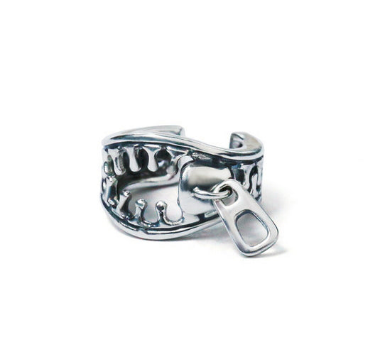 Men's fashion zipper puller silver ear clip