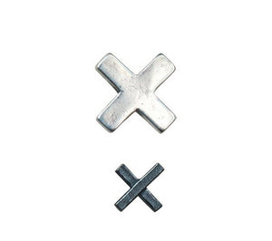 Men's fashion X symbol silver ear stud - MOWTE