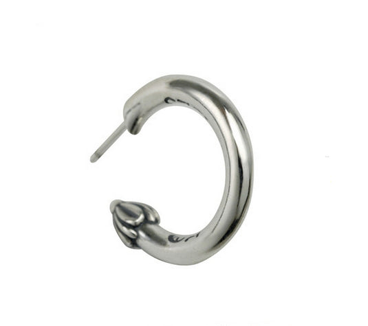 Men's fashion ring silver ear stud