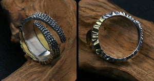 Men's fashion snake eye sterling silver ring - MOWTE