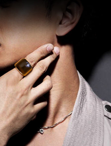 Men's fashion cat'seyegem ring - MOWTE