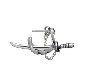 Men's fashion swordsman silver stud - MOWTE