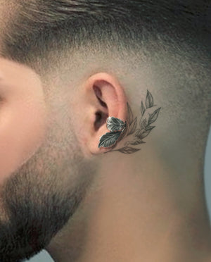 Men's fashion elf leaves silver ear cuff - MOWTE
