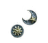 Men's fashion sun moon silver ear studs - MOWTE