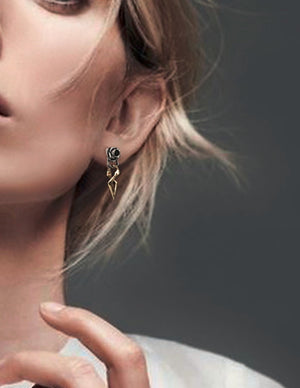 Men's fashion bramble rose silver ear studs - MOWTE