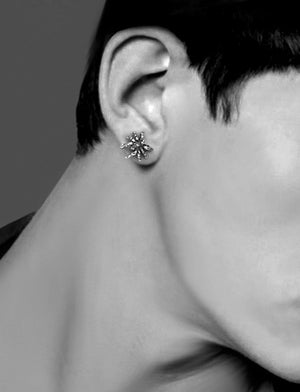 Men's fashion tarantula silver ear studs - MOWTE