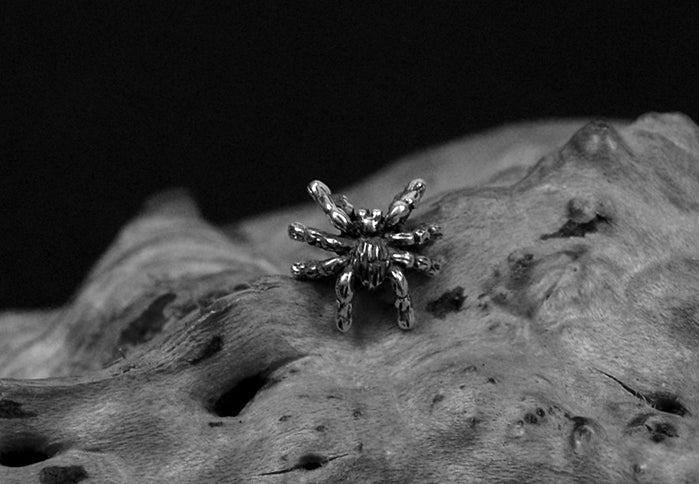 Men's fashion tarantula silver ear studs - MOWTE