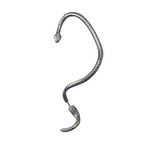 Men's fashion winding snake silver ear cuff