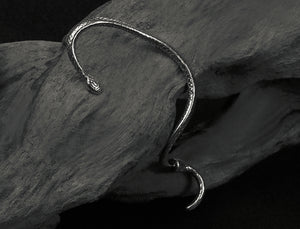 Men's fashion winding snake silver ear cuff - MOWTE