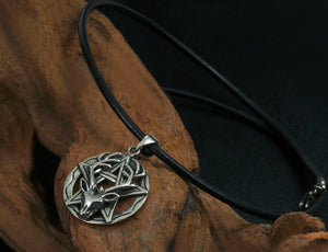 Men's fashion sterling silver pentagram deer king pendant & necklace - MOWTE