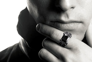 Men's vintage gem ring - MOWTE