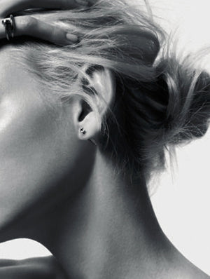 Men's fashion screw silver ear stud - MOWTE