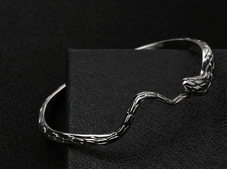 Men's fashion titanium steel snake bangle - MOWTE