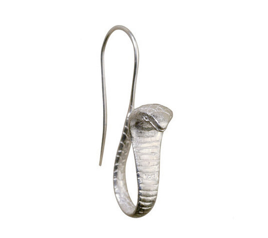 Men's fashion hook snake silver ear studs