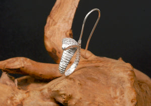 Men's fashion hook snake silver ear studs - MOWTE