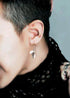 Men's fashion hook snake silver ear studs - MOWTE