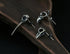 Men's fashion bird skull sterling silver ear studs - MOWTE