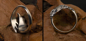 Men's fashion dragon tail sterling silver ring - MOWTE