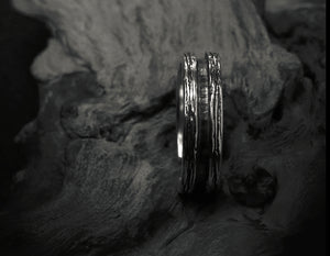 Men's vintage tree pattern sterling silver ring - MOWTE