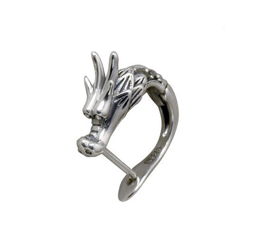 Men's fashion dragon sterling silver ear studs