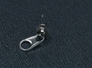 Men's fashion zipper head sterling silver ear studs - MOWTE