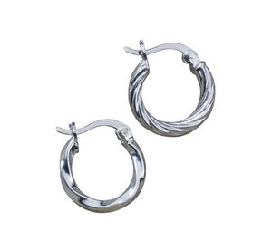 Men's fashion twisted lines sterling silver ear studs - MOWTE