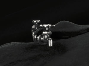 Men's unique faucet silver ear studs - MOWTE
