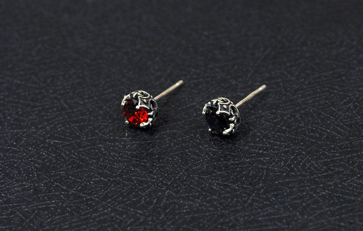 Men's fashion gems silver ear studs - MOWTE