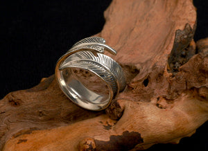 Men's fashion Indian feather sterling silver ring - MOWTE