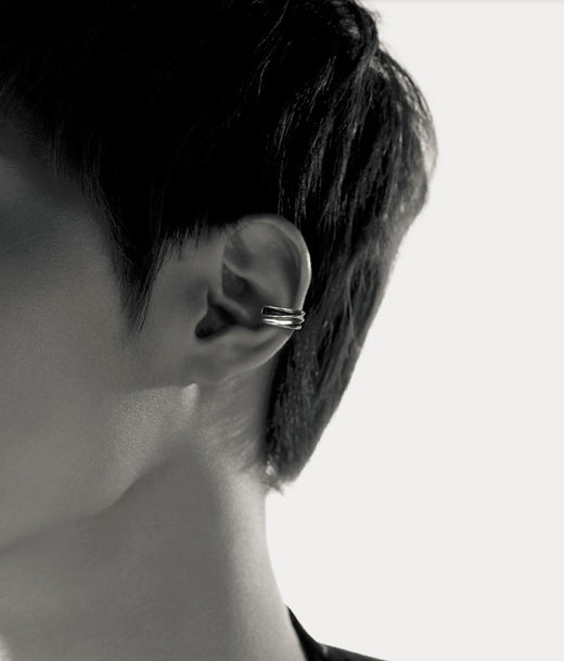 Men's vintage silver ear cuff - MOWTE